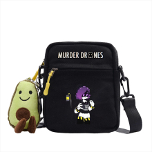 (black1) Murder drones four colours canvas small square bag anime print shoulder crossbody bag