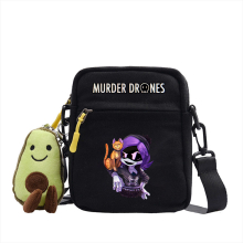 (black6) Murder drones four colours canvas small square bag anime print shoulder crossbody bag