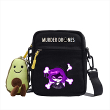 (black9) Murder drones four colours canvas small square bag anime print shoulder crossbody bag