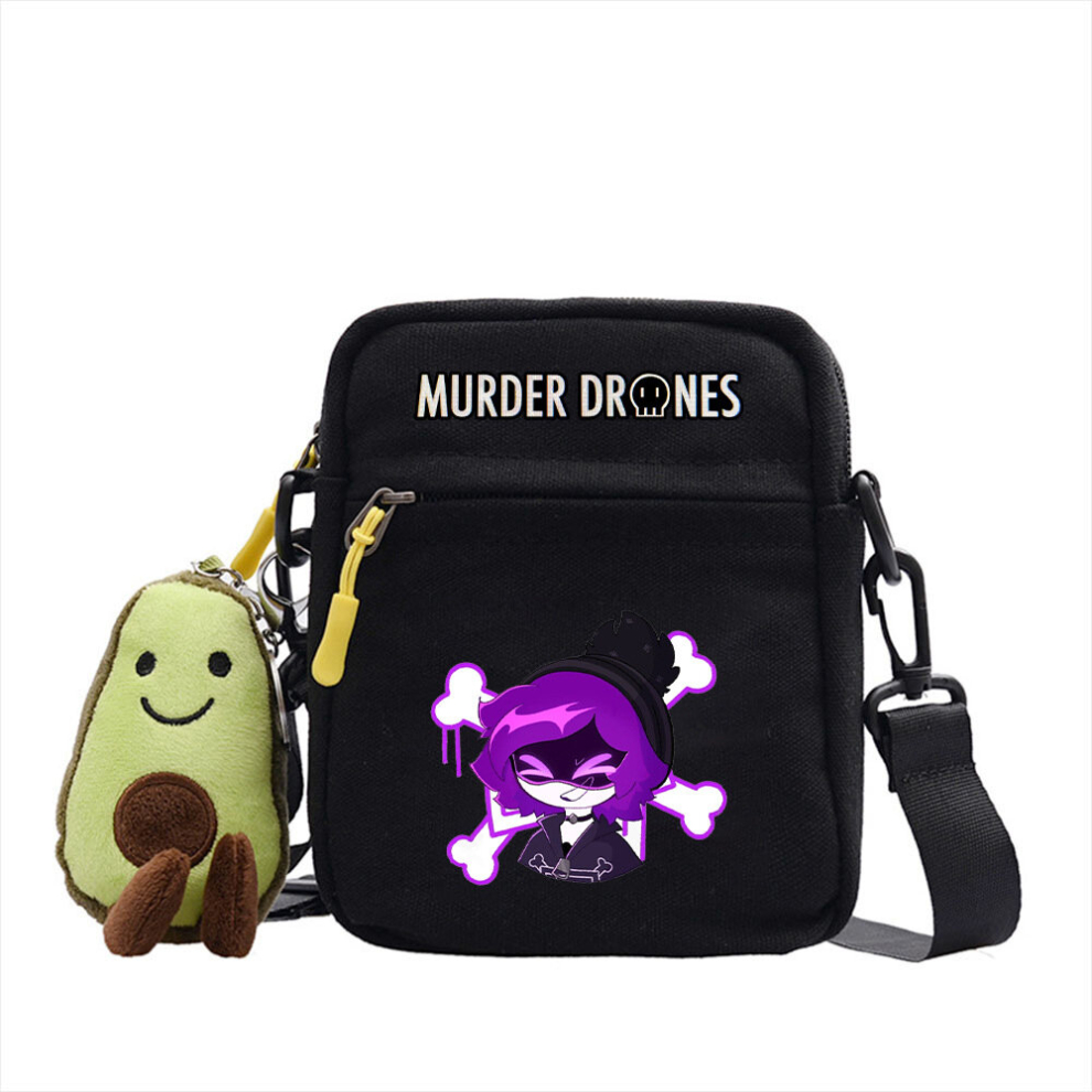 (black9) Murder drones four colours canvas small square bag anime print shoulder crossbody bag