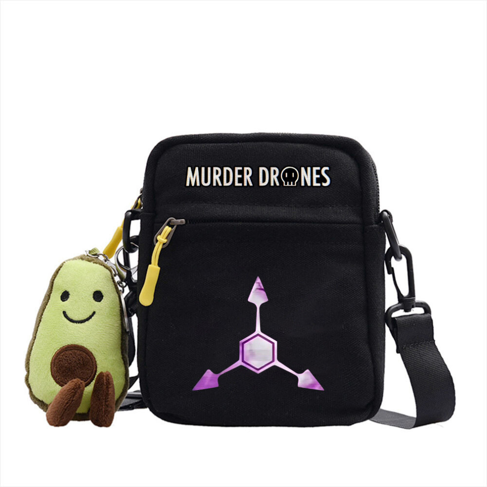 (black2) Murder drones four colours canvas small square bag anime print shoulder crossbody bag