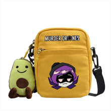(yellow4) Murder drones four colours canvas small square bag anime print shoulder crossbody bag