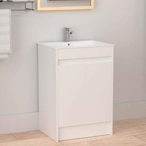 600mm Bathroom Vanity Unit & Basin Sink Storage Cabinet 100% Waterproof ...