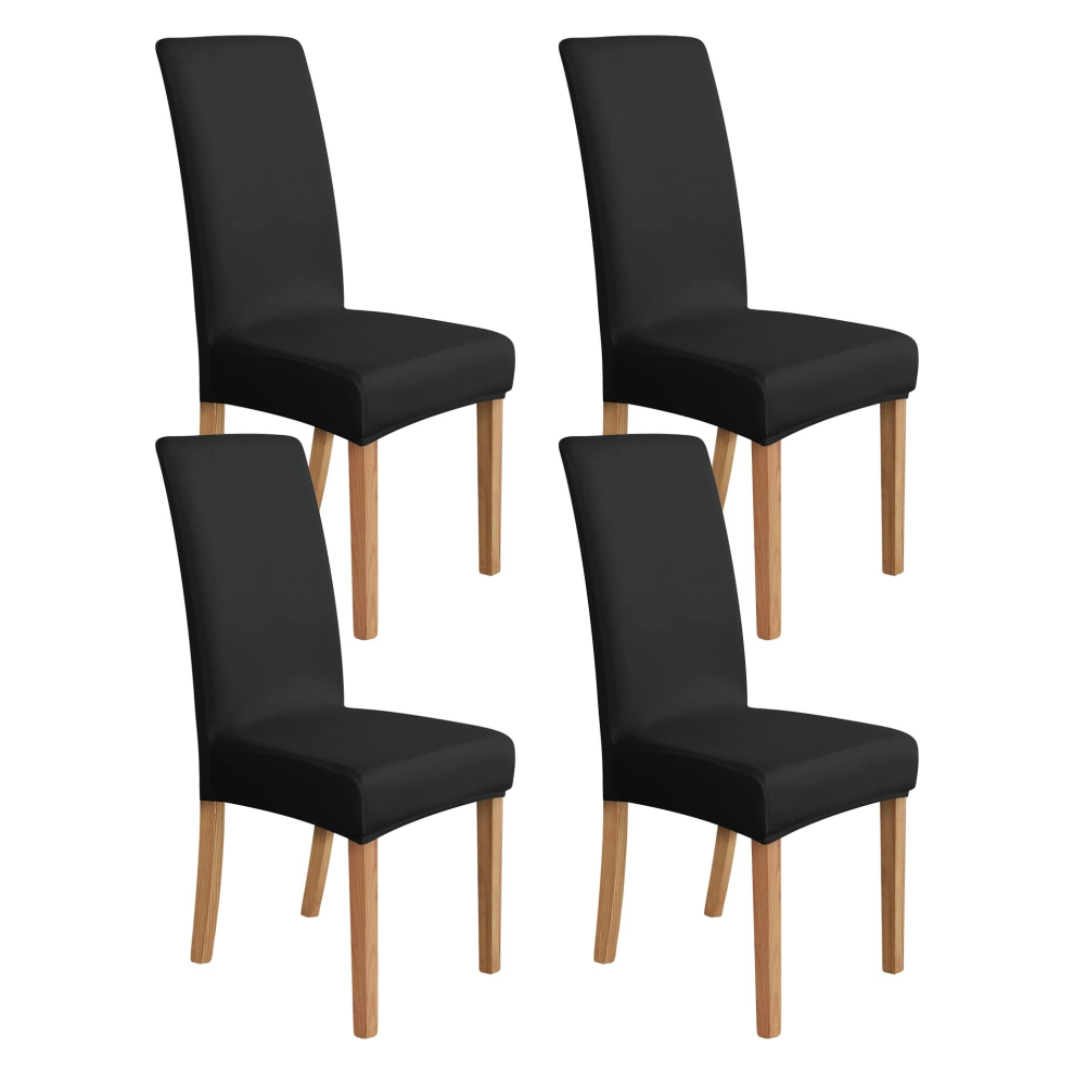 Amazon Basics Stretch Dining Chair Slipcover, Set of 6, Black