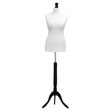 (Female Size 14/16) Female Tailors Dummy White Dressmakers Fashion Students Mannequin Display Bust with A Black Tripod Stand