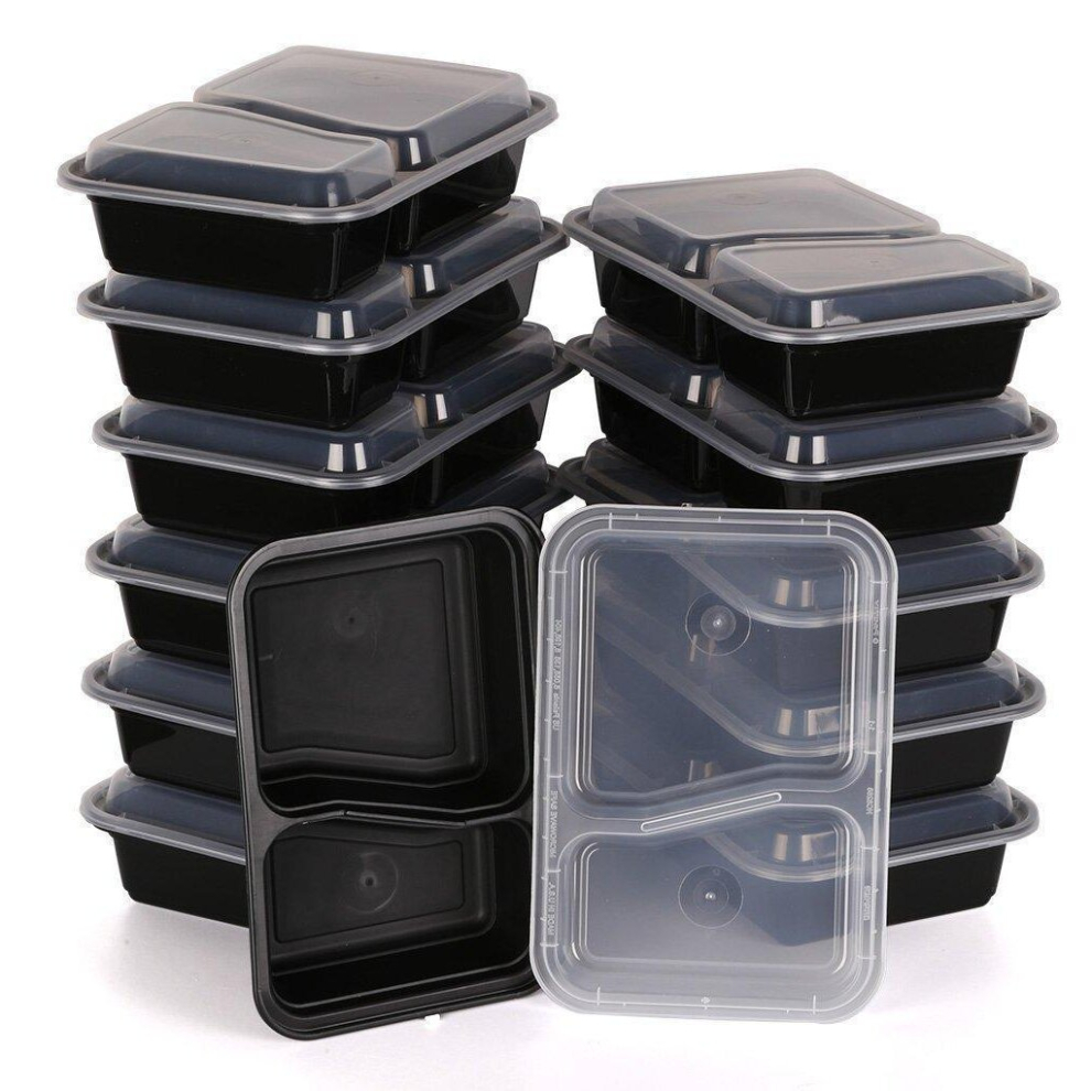 Kabalo 10 Pack 2 Compartment Food Meal Prep Container Microwave Box