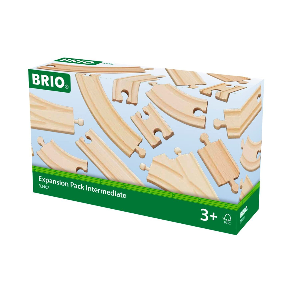 BRIO World 33402 Expansion Pack Intermediate  Wooden Train Tracks for Kids Age 3 and Up