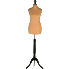 (Female Size 18/20) Female Tailors Dummy Gold Dressmakers Fashion Students Mannequin Display Bust with A Black Tripod Stand