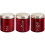 Kabalo Red 3 Tea Coffee Sugar Canisters Kitchen Storage Containers 1