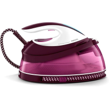 Iron PerfectCare Compact Steam Generator - 2400W, 400g Steam Boost, 6.5 Bar Pressure, OptimalTEMP Technology, 1.5L Tank, Burgundy/White (GC7842/46)