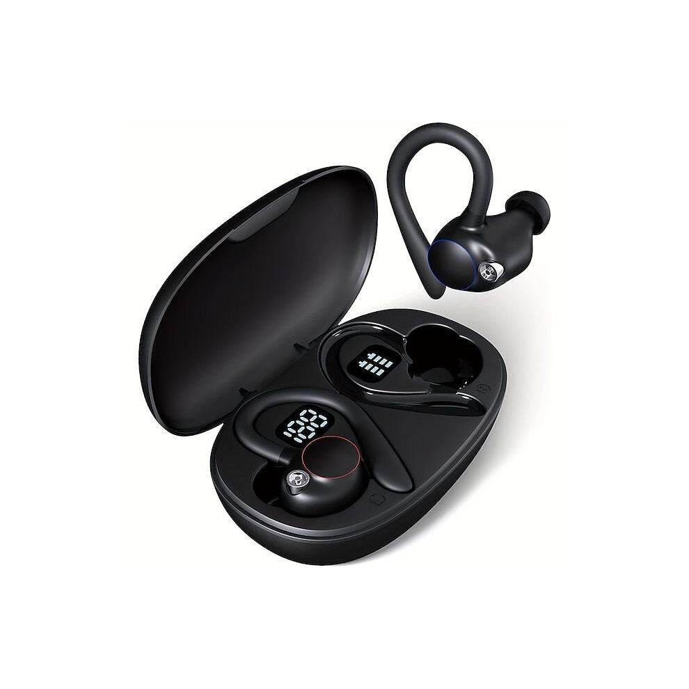 Wireless Earbuds 60Hours Playback Ipx7 Waterproof Earphones Over-Ear Stereo Bass Headset With Earhooks Microphone Led Battery Display 8727971355534