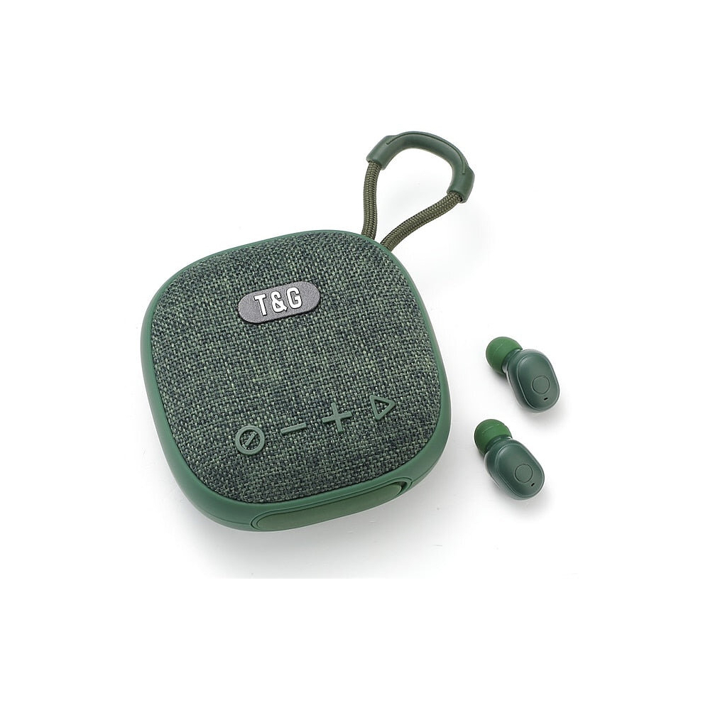 (Green) Mini Portable Bluetooth Speaker Wireless Speakers With Earphones Waterproof Column Boombox Bt Usb Fm Radio Loudspeaker Green 8727971355596