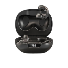 (Black) Bone Conduction Same as Ambie In-Ear Wireless Bluetooth Headset Binaural Sports Anti-Drop Waterproof Super Long Standby