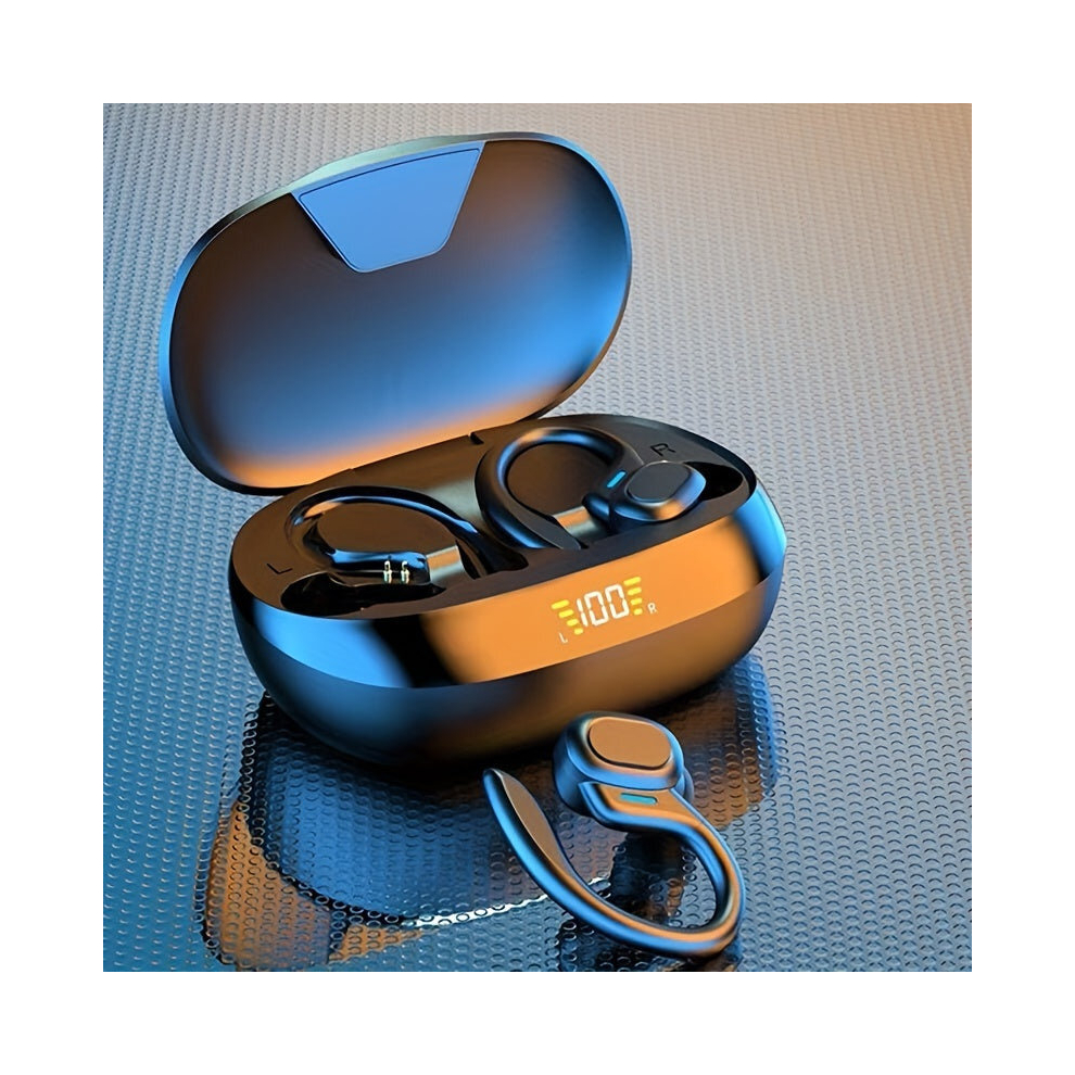 True Wireless Earbuds, Tws Earphones With Mic, Sport Earhook Headset, Stereo In Ear Headphones With Led Display Charing Case 8727971355718