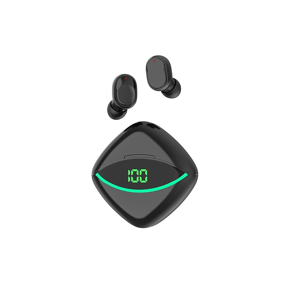 (Black) True Wireless Headphones TWS Earbuds In Ear Bluetooth 5.3 Stereo Surround sound with Charging Box for Daily use