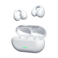 (White) True Wireless Headphones Wireless Ear Clip Bone Conduction Headphones Bluetooth 5.3 Ear Clip on Ear Earring Sports Earphones Earbud Hooks with Mic