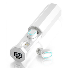 (White) BT 5.0 Noise Cancelling 8D Stereo TWS Wireless Bluetooth Earphones Waterproof Sport Headset In Ear Bluetooth Earbuds Touch Control Headphones with LED