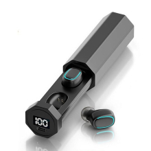 (Black) BT 5.0 Noise Cancelling 8D Stereo TWS Wireless Bluetooth Earphones Waterproof Sport Headset In Ear Bluetooth Earbuds Touch Control Headphones with LED