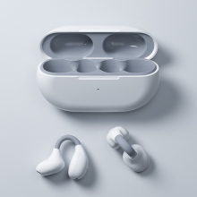 (Gray) Wireless Ear Clip Bone Conduction Headphones fones Bluetooth 5.3 Ear Clip on Ear Earring sports earphones earbud hooks with Mic