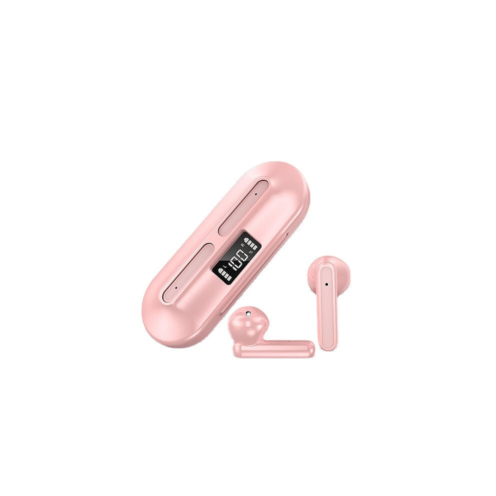 (Pink) True Wireless Headphones TWS Bluetooth 5.2 Ergonomic Design Surround sound Fast Charging for Cellphone Everyday Use Traveling Mobile Phone