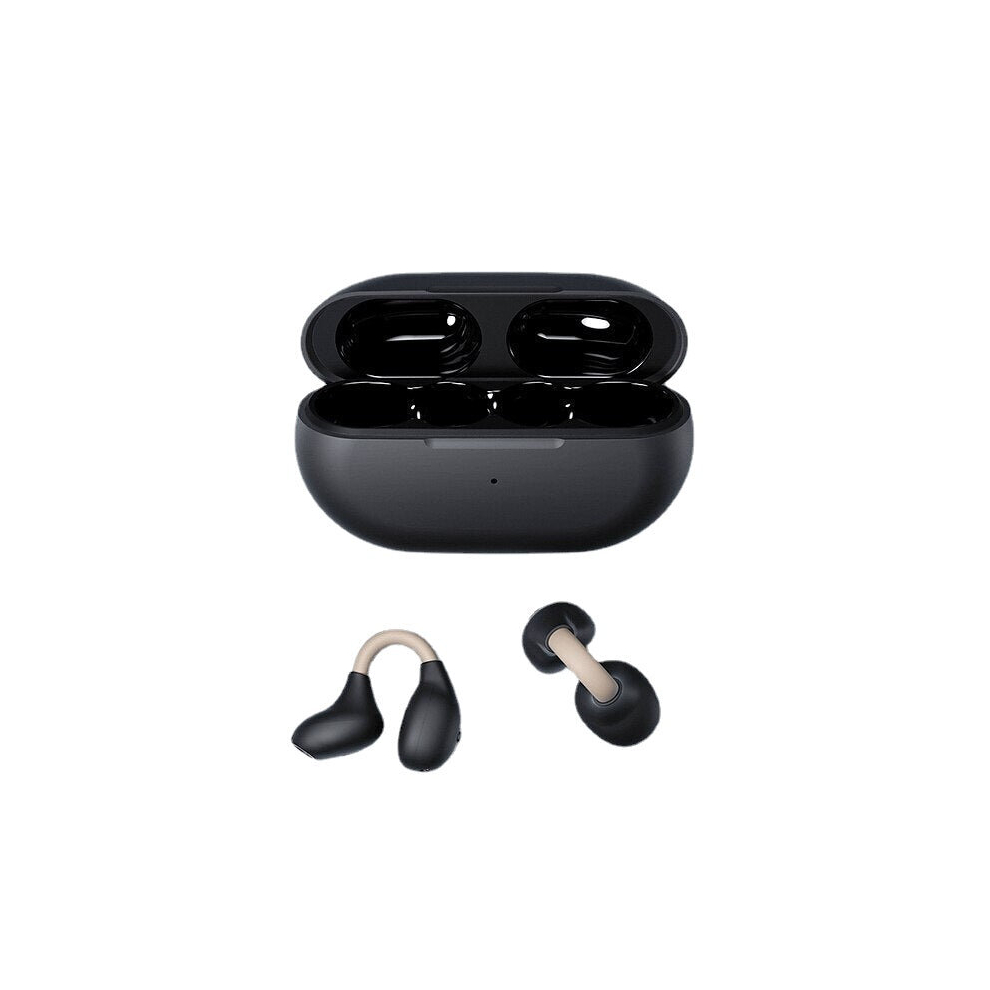 (Black) Wireless Ear Clip Bone Conduction Headphones fones Bluetooth 5.3 Ear Clip on Ear Earring sports earphones earbud hooks with Mic