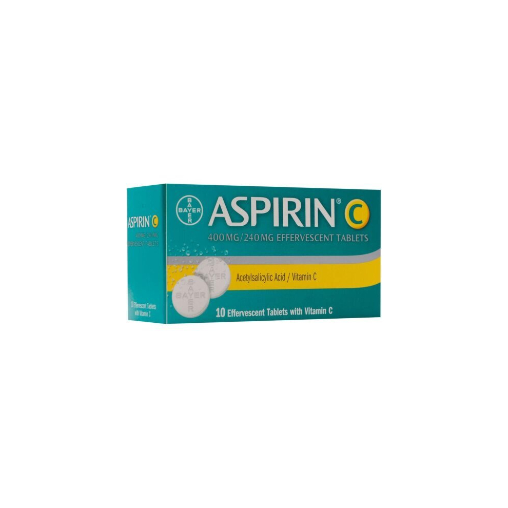 Aspirin Vitamin C Effervescent Tablets Dual Action Relief With Aspirin for Pain Fever - 10s