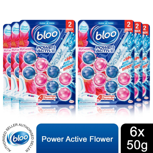 Bloo 6x Bloo Toilet Rim Blocks Power Active Flower