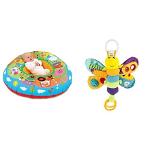 Toys, Playnest - Farm, Sit Me Up Baby Seat, Ages 0 Months Plus & LAMAZE Freddie The Firefly - Clip on Pram and Pushchair Newborn Baby Toy, Sensory Toy