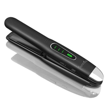 Voga 2 in 1 Cordless Hair Straighteners and Curler, Travel Wireless Portable USB Rechargeable Straightener, Mini Flat Iron Curling Wand with Ceramic