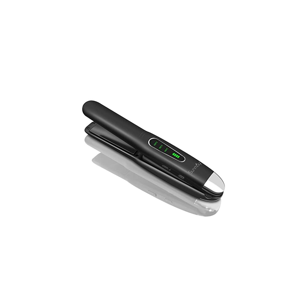 Voga 2 in 1 Cordless Hair Straighteners and Curler, Travel Wireless Portable USB Rechargeable Straightener, Mini Flat Iron Curling Wand with Ceramic