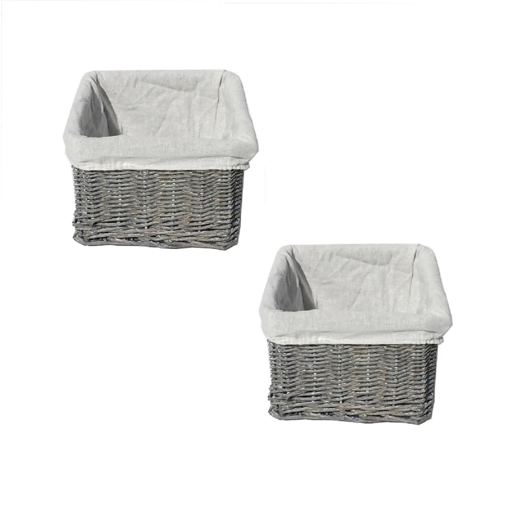 (Grey, Set of 2 Small) SET OF 2 Big Huge Deep Storage Basket