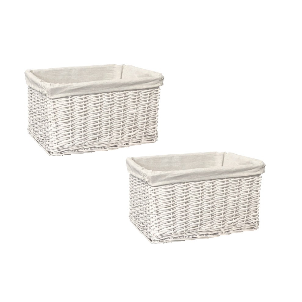 Set Of 2 Big Huge Deep Fireplace Log Storage Baskets  39 x 27 x 23 cm