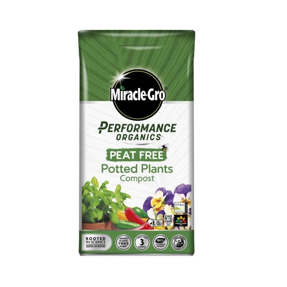 Miracle Gro Performance Organic Potted Plants Compost Peat Free 10L