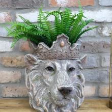 Decorative Plant Pot Resin Planter Lion King Animal Head Design Garden