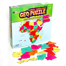 Geotoys GeoPuzzle, Puzzle Jigsaw Afrique et Moyen-Orient, 65 Pièces, Puzzle Géographique - Enfants 6-9 Ans