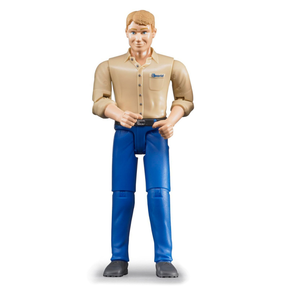 Bruder 60006 bworld Man with Light Skin/Blue Jeans Toy Figure