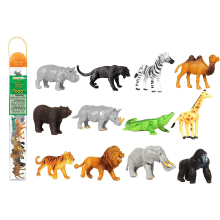 Safari Ltd. Wild TOOB - 12 Μικρές Φιγούρες: Ζέβρα, Λιοντάρι, Τίγρης, Καμηλοπάρδαλη