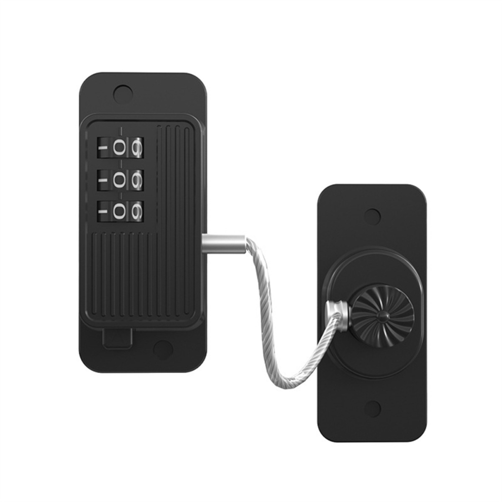 Fridge Lock, Refrigerator Lock, Keyless One-Click Access, Customizable Password, Child Safety Combination Lock Black