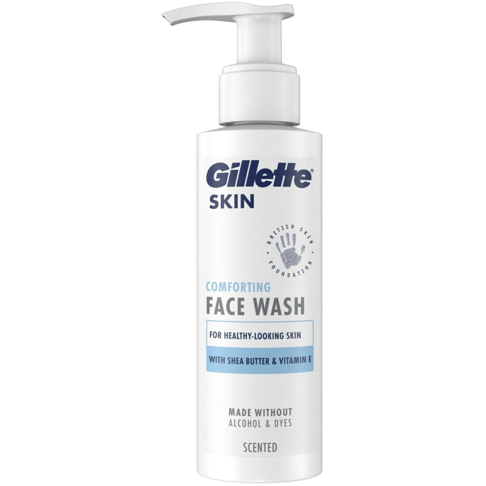 Gillette Skin Men's Ultra Sensitive Face Wash Shea Vitamin E 140ml