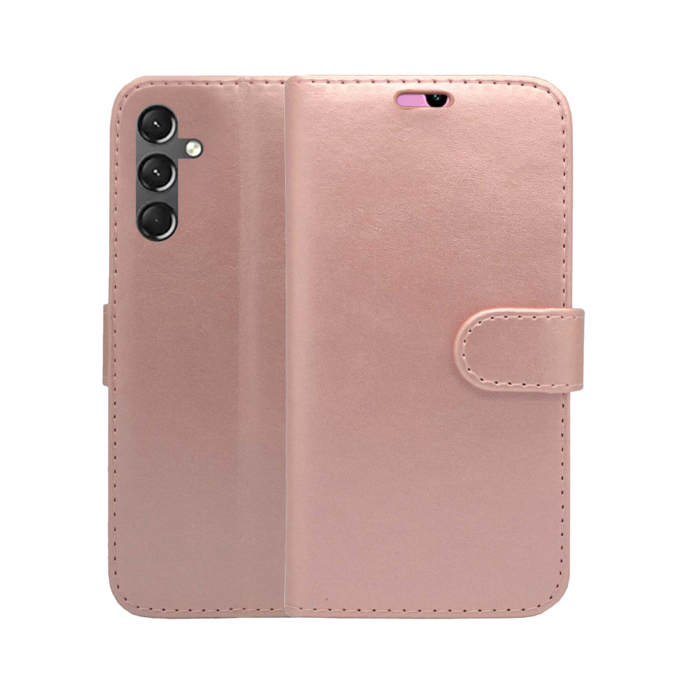 rose-gold--for-samsung-galaxy-a25-5g-wallet-flip-pu-leather-pouch-cover-case