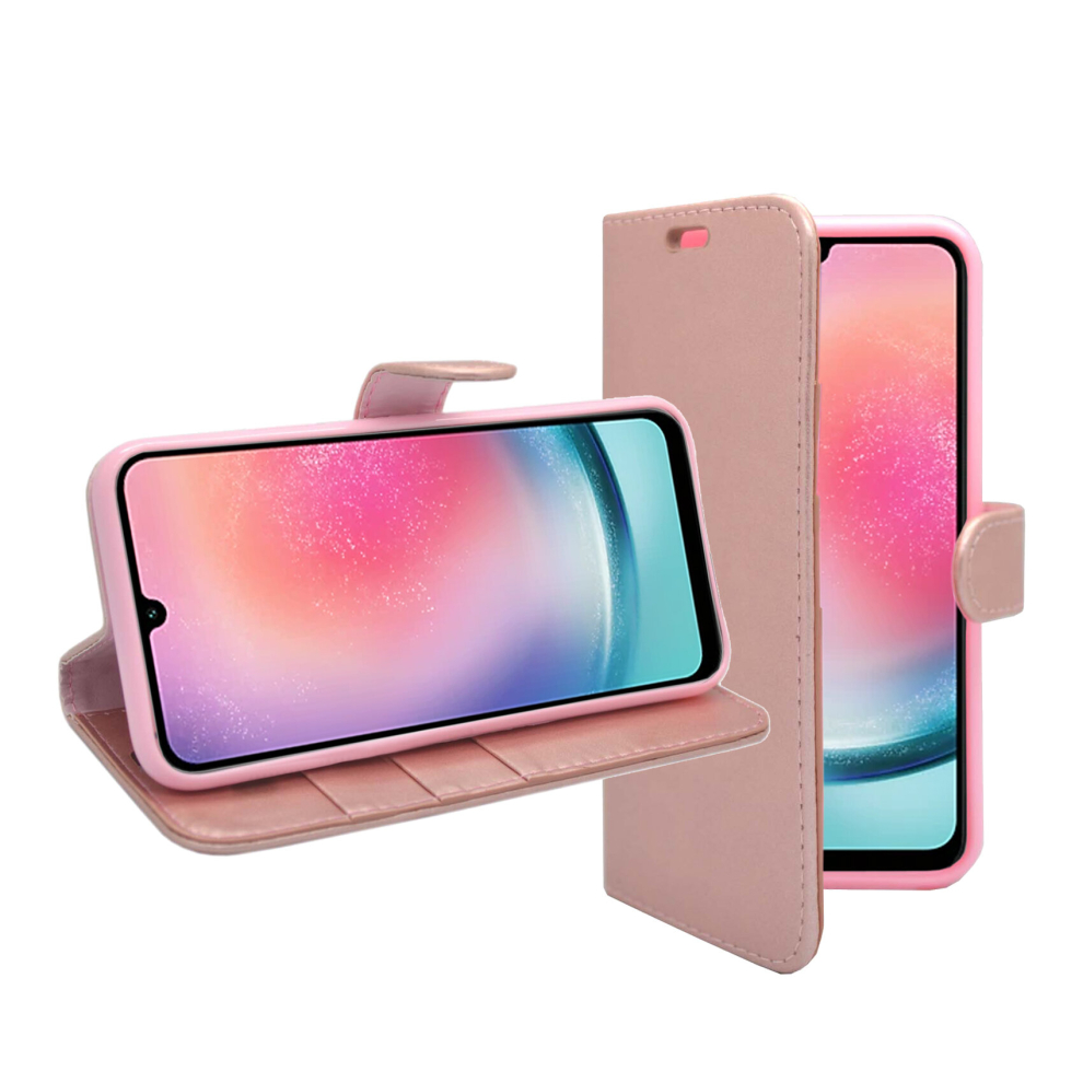 rose-gold--for-samsung-galaxy-a25-5g-wallet-flip-pu-leather-pouch-cover-case