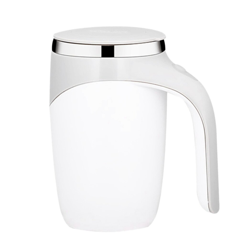 Stainless Steel Fully Automatic Mixing Cup Stainless Steel Lazy Cup Portable Coffee Cup Mug for Coffee Milk(White)