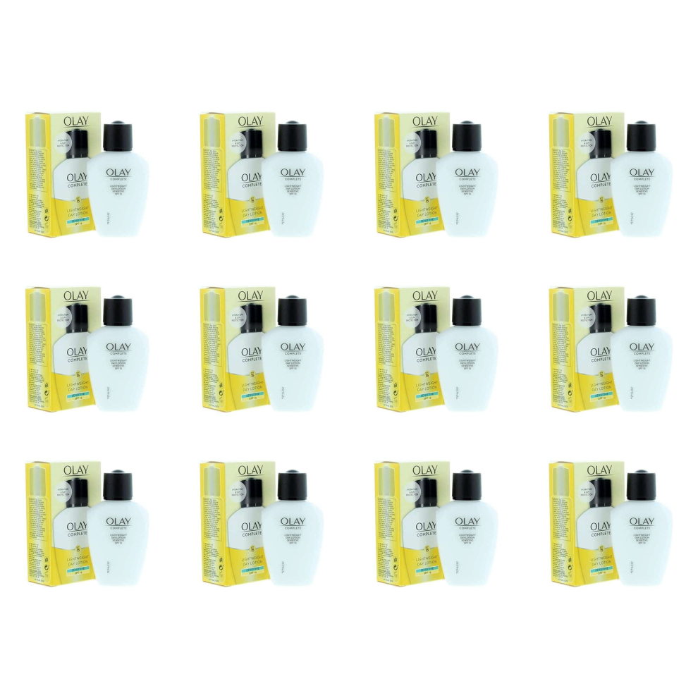 Olay SPF15 Complete Lightweight 3-in-1 Moisturiser Day Fluid Sensitive, 100 ml (Pack of 12)