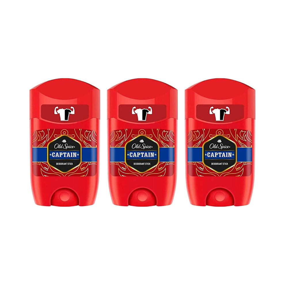 Old Spice Captain Deodorant Stick, 50 ml  (Pack of 3)