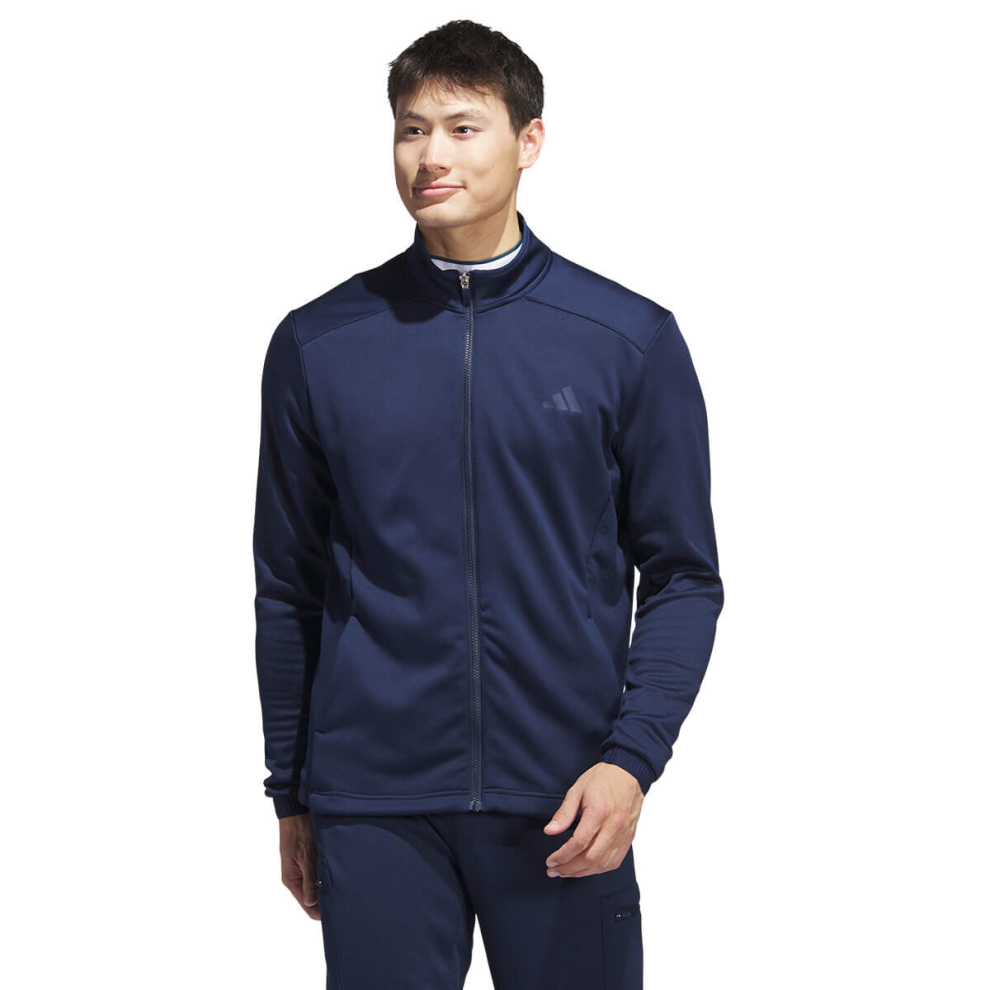 (L, Collegeate Navy) adidas Golf COLD.RDY Insulated Stretch Soft Fleece Full-Zip Jacket