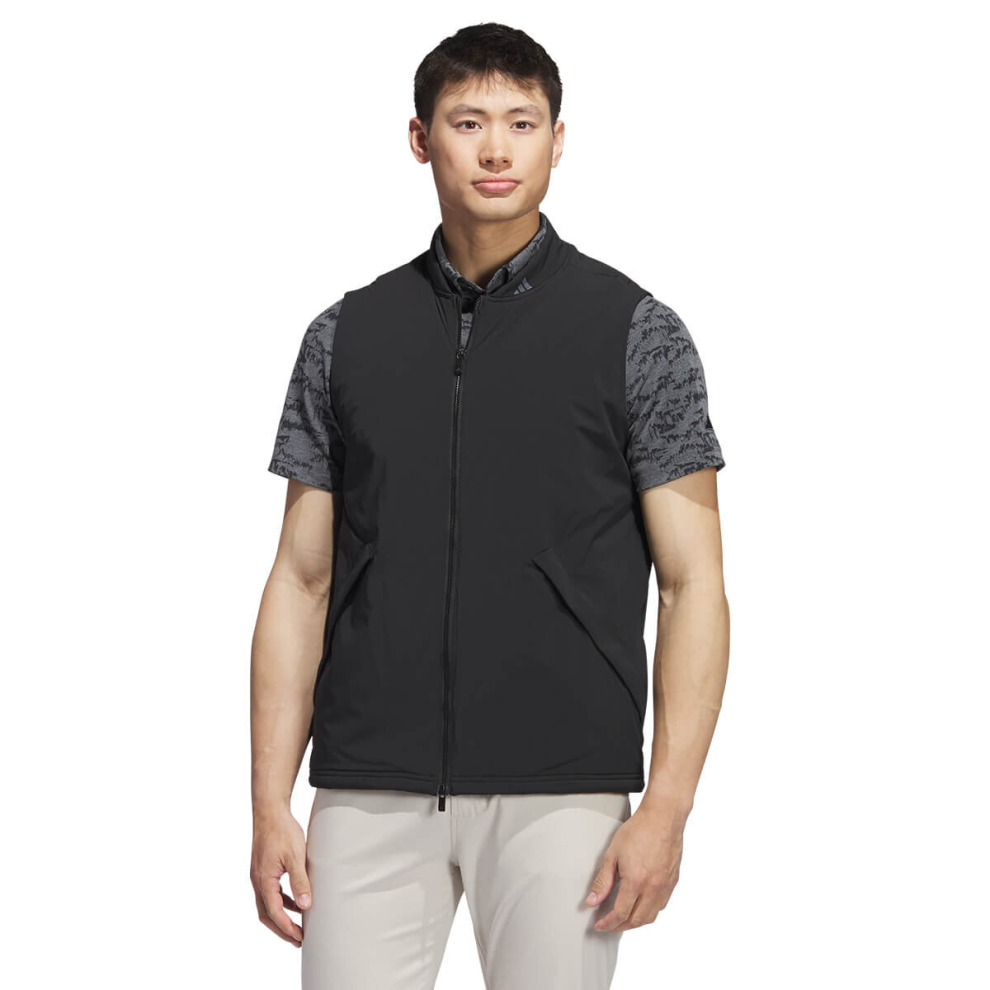 (M, Black) adidas Golf Mens Ultimate365 Tour Frostguard Full-Zip Padded Vest