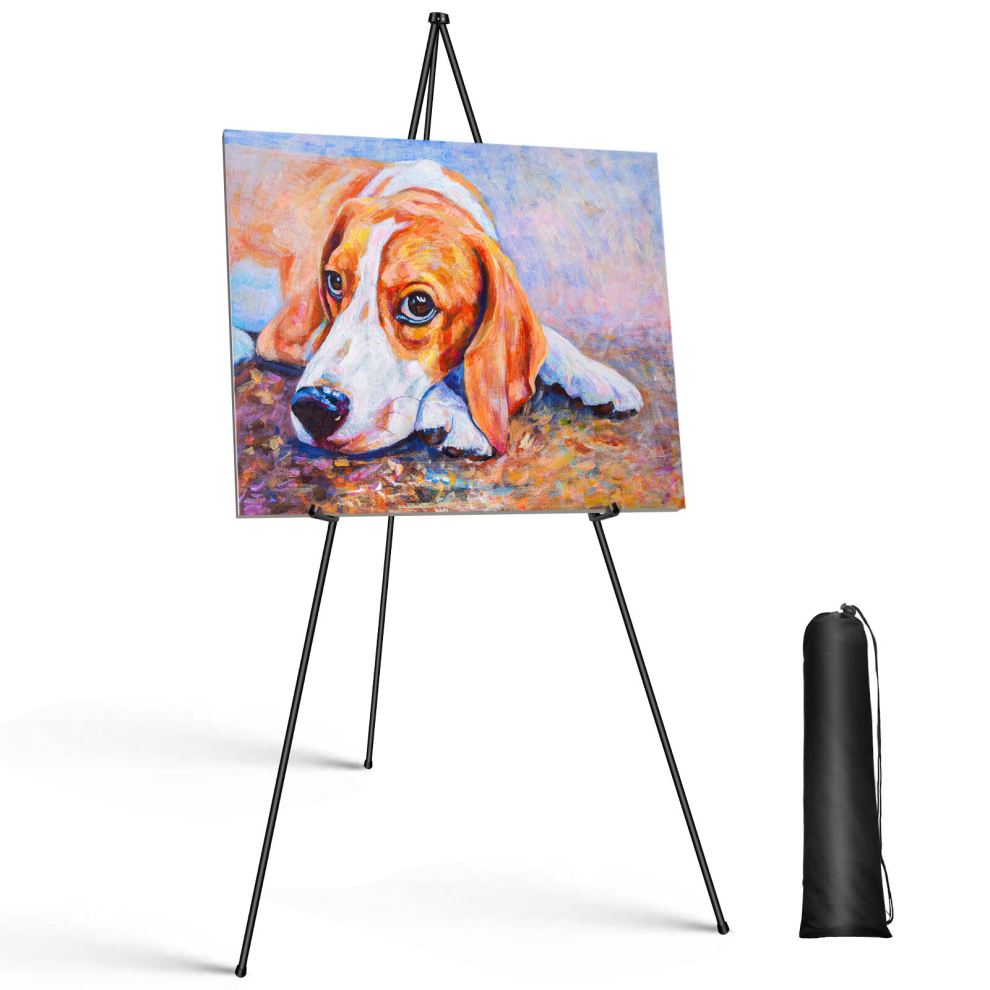 Portable Artist Easel Stand 63 Inches Picture Stand Painting Easel Art Drawing Easels for Canvas, Wedding Signs, Poster, Easels Display Metal Tripod