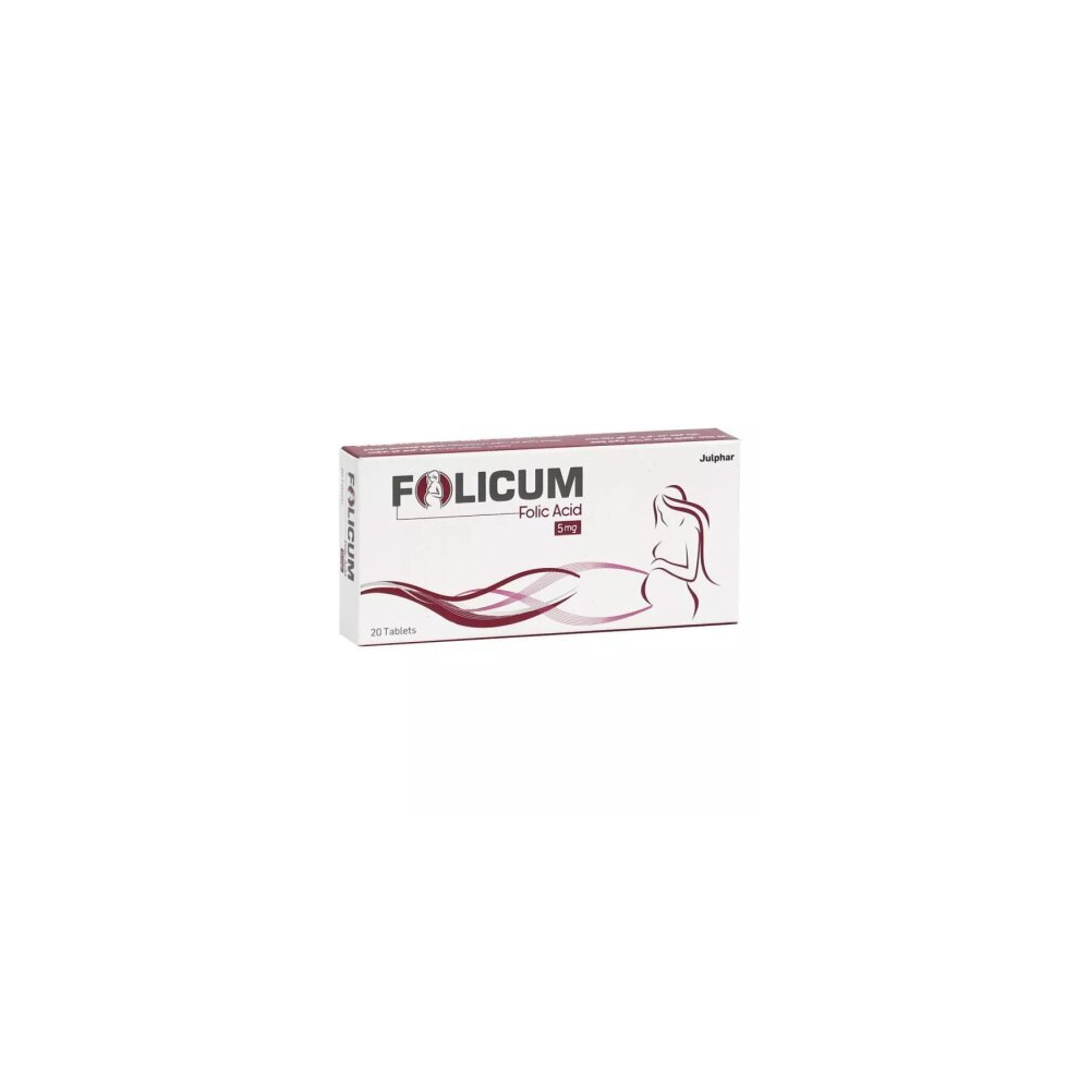 Folicum 5mg Tablets Comprehensive Folate Supplement for Vital Health Support - 20 Tablets