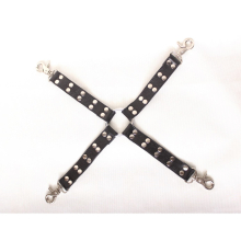 Leather Bondage Hog Tie Adult Cuffs Connector BDSM Hog Tie Restraint