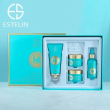 Estelin Hyaluronic Acid Hydrating & Vitalizing - Facial Cleanser, Serum, Day & Night Cream 4 Pcs Set